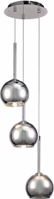 Regina Ceiling Cluster Pendant Light in Polished Chrome with Transparent Glass and G9 Bulbs