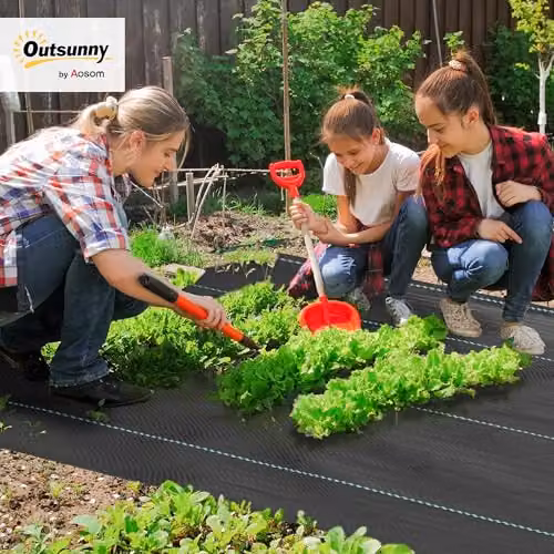Outsunny Heavy Duty Weed Control Membrane Ground Cover, Black, W: 200 cm, L: 90 cm – 2