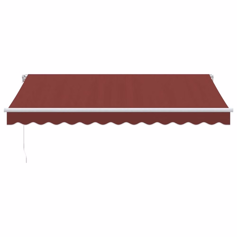 Berkfield Home Manual Retractable Folding Arm Awning in Burgundy, W: 350 cm, D: 250 cm – 3