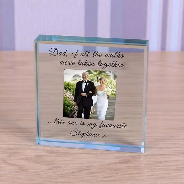 Uniqueful Personalised Of All the Walks Glass Token in Clear and Beige