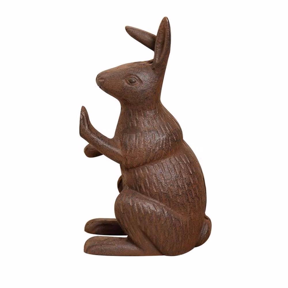 Dibor Vintage Style Antique Cast Iron Hare Doorstop in Brown – 2