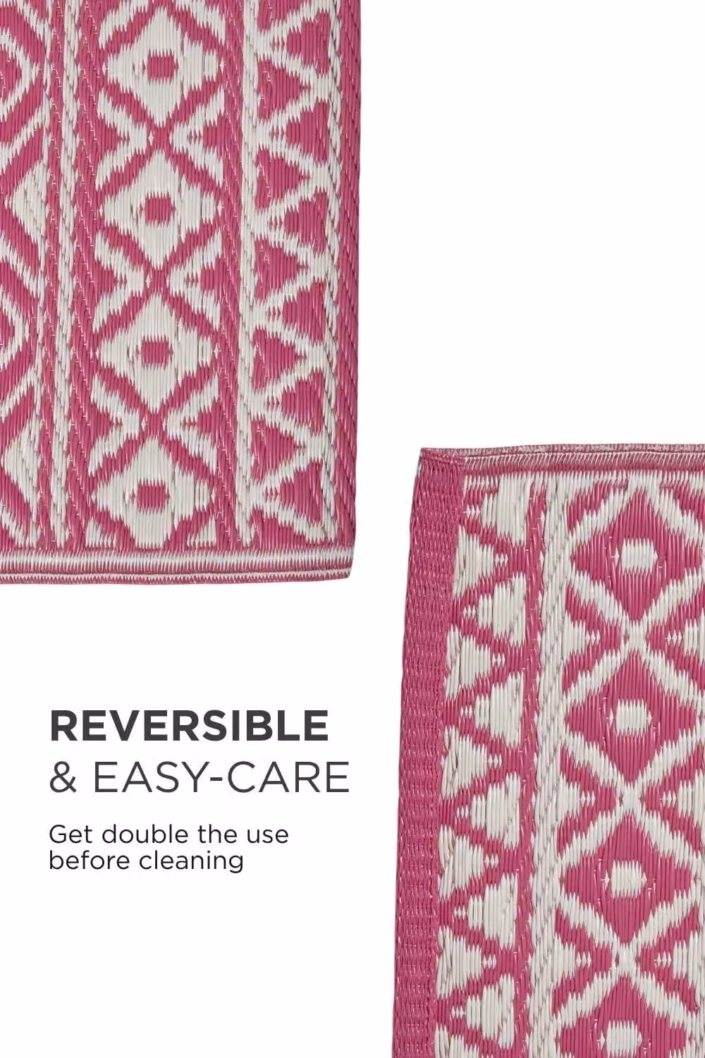 Homescapes Luxury Outdoor Rug Pink Tia Aztec, Reversible and UV Resistant, W: 180 cm, D: 270 cm – 5