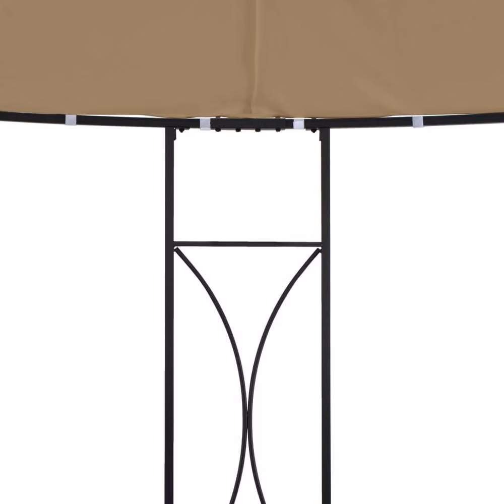 Berkfield Home Curved Round Gazebo in Beige, W: 300 cm, D: 290 cm – 2
