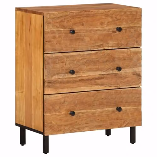 vidaXL Industrial Side Cabinet in Natural Brown Acacia Wood and Metal, W/D/H: 60 x 33 x 75 cm – 1
