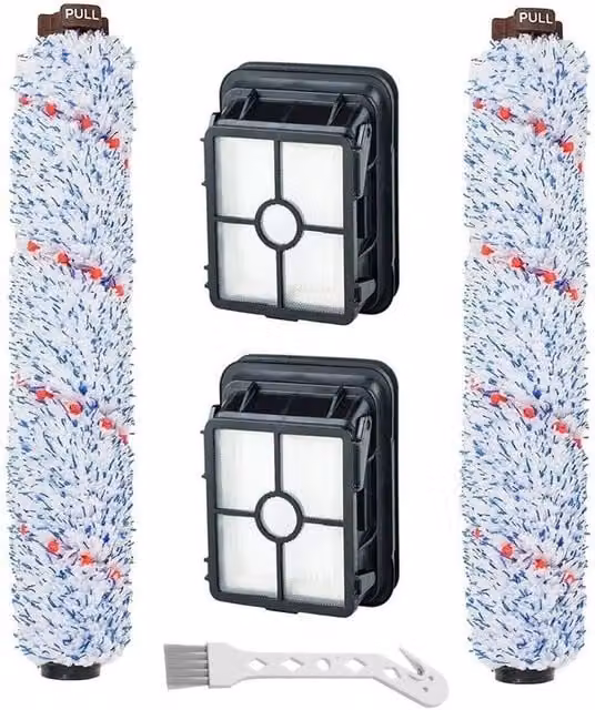 FLAVORA Vacuum Cleaner in Black with 2x Filters, 2x Main Brushes and 1x Small Brush – 1