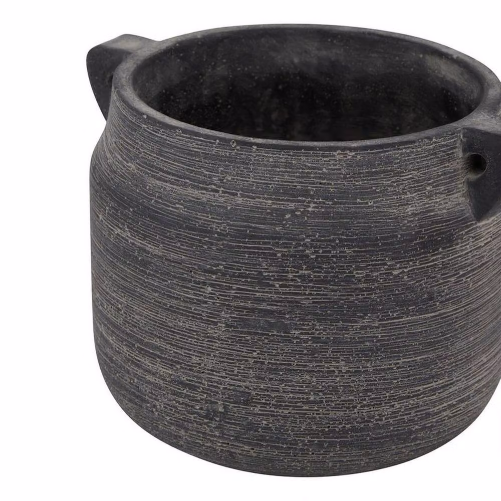 Lemon Pavilion Amalfi Hydria Pot, Grey Ceramic, W: 21 cm, D: 18 cm, H: 15 cm – 2
