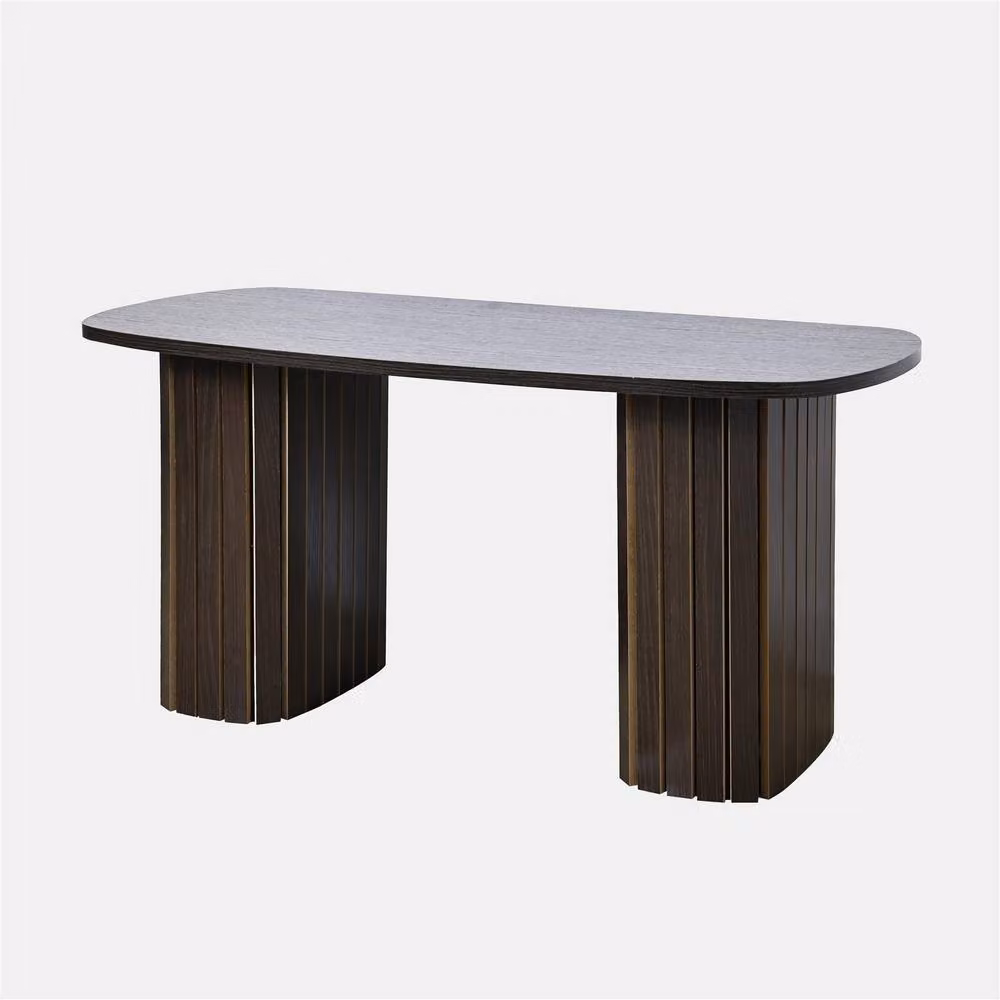 OHS Madison Ribbed Oval Coffee Table in Dark Brown – 3