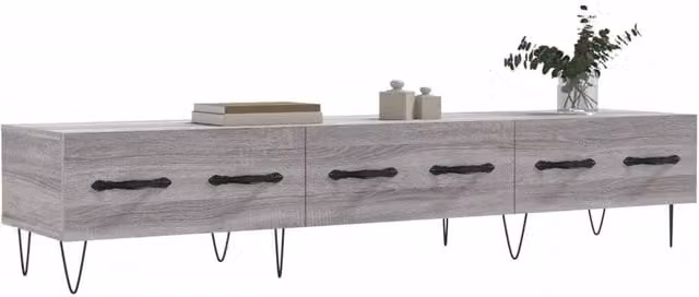 Berkfield Home Grey Sonoma TV Cabinet in Engineered Wood W/D/H: 150 x 36 x 30 cm – 1