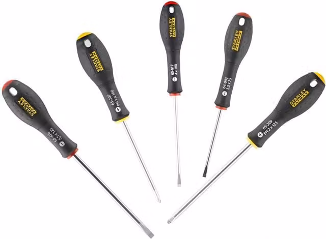 Stanley Fatmax 5 Piece Manual Screwdriver Set in Multicolour, Chrome Vanadium Steel