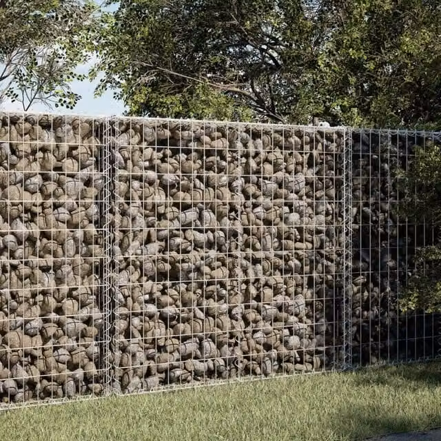 Berkfield Home Gabion Basket with Cover in Silver Galvanised Steel, W/D/H: 100 x 100 x 100 cm – 1