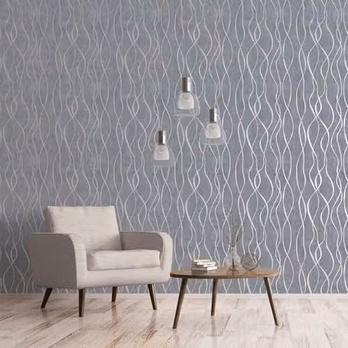 Galerie Special FX Ribbon Effect Abstract Modern Wallpaper in Duck Egg Grey – 3