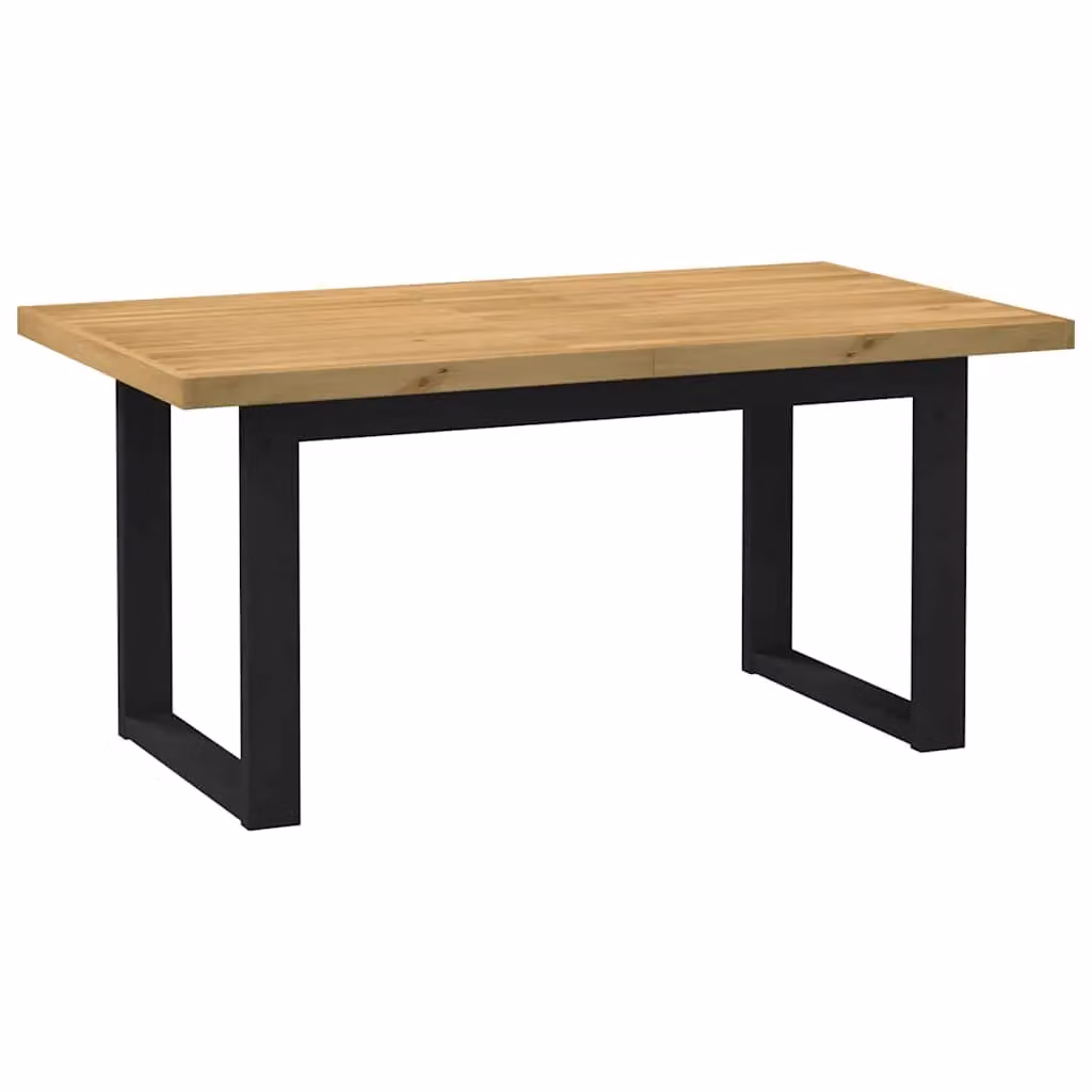 Berkfield Home NOAIN Rectangular Dining Table in Brown Solid Pine with U-Shaped Sled Base, W: 160 cm, D: 90 cm, H: 75 cm – 4