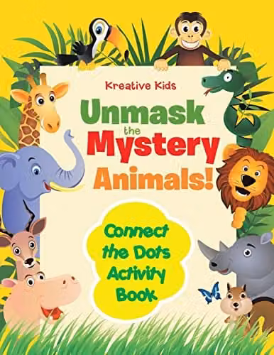 Kreative Kids Unmask the Mystery Animals Connect the Dots Activity Book, Multicolour