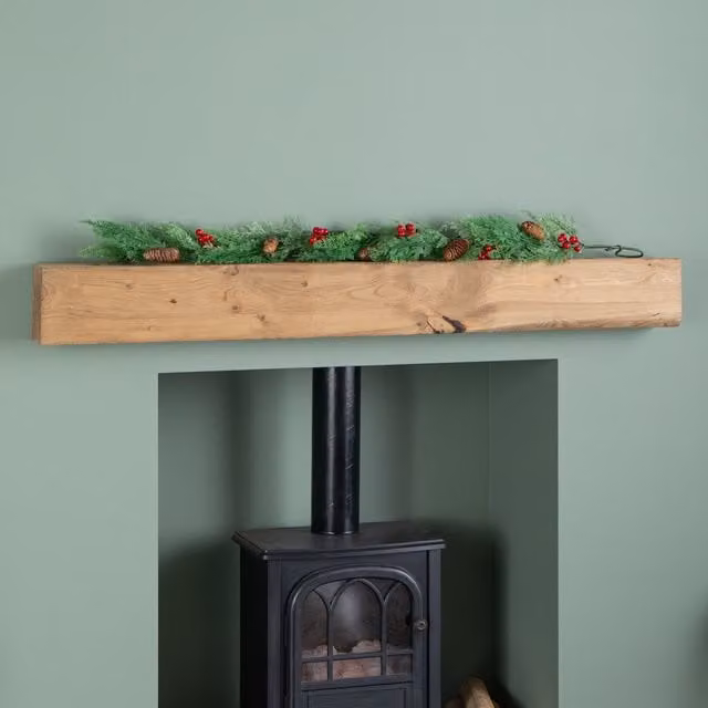 Samuel Alexander 1.50m Green Pine and Red Berry Christmas Garland with Pinecones – 1