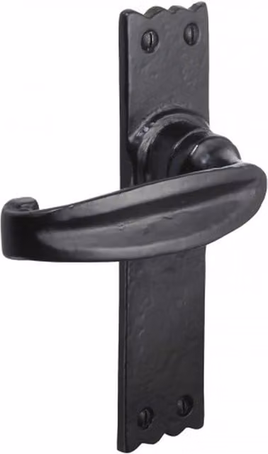 Old Hill Ironworks Matt Black Cast Iron Antique Vintage Cottage Latch Door Handles