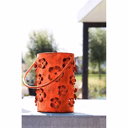 Luxform Daisy Flower LED Solar Lantern, Red Metal – 1