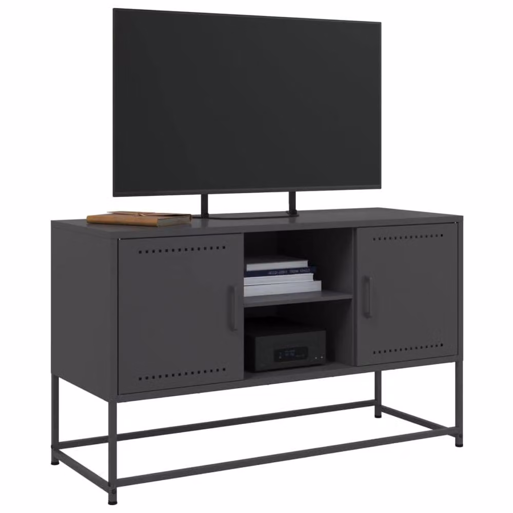 Berkfield Home Industrial Black Steel TV Cabinet W/D/H: 100.5 x 39 x 60.5 cm – 4