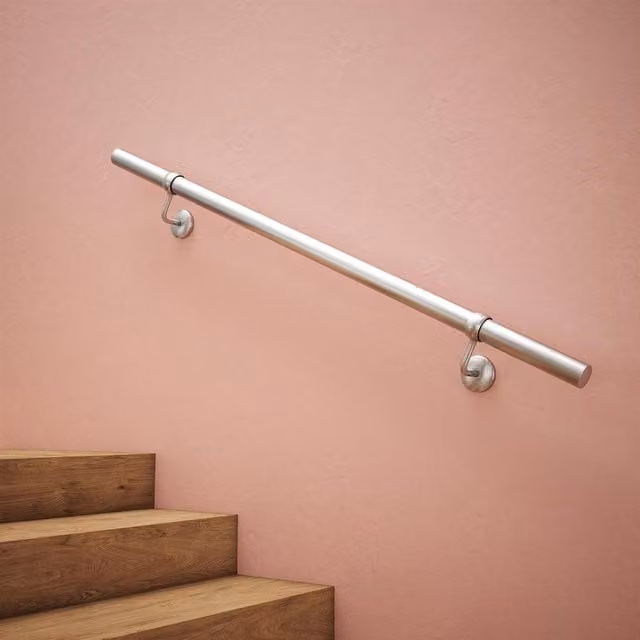 Rothley Brushed Silver Stainless Steel Stair Hand Rail Kit, 1.2 m