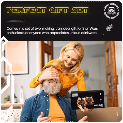 Thumbs Up Stormtrooper Helmet Shaped Whisky Glass Set of 2, Transparent, 300ml Each – 6