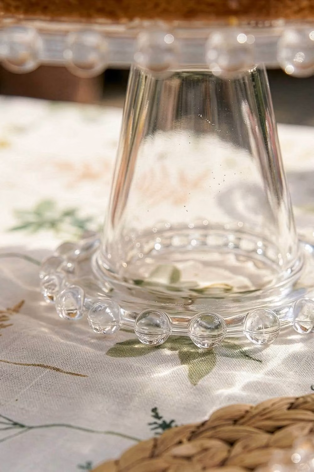 Dibor Traditional Bella Perle Glass Beaded Christmas Cake Stand, Clear – 5
