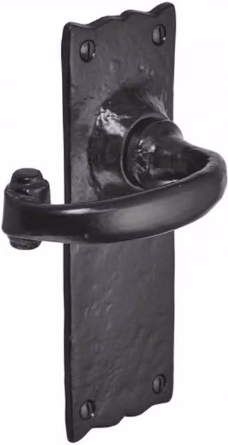 Old Hill Ironworks Black Cast Iron Antique Vintage Cottage Square Latch Door Handles