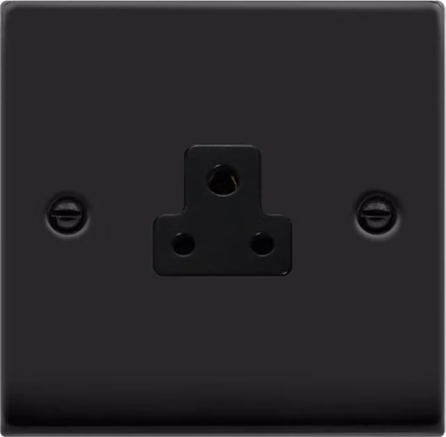 SE HOME Black Surface Mount 1 Gang Socket with Modern Plastic Plate