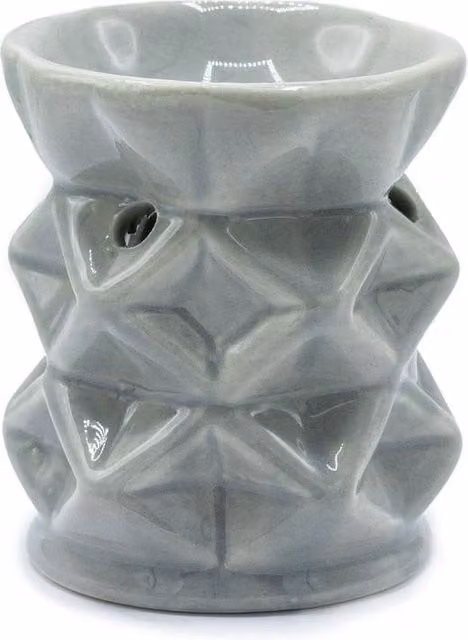 Serenityy Geometric Ceramic Tealight Oil Burner in Grey – 1
