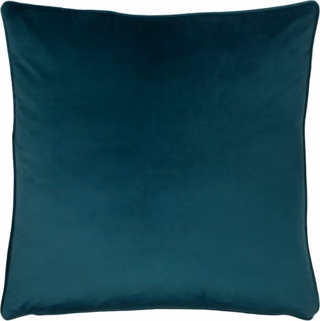 Terrys Plain Velvet Square Cushion, Petrol Blue, W/D/H: 55 x 55 x 55 cm
