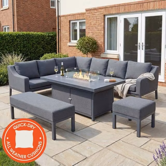 Malay Deluxe Ibiza 9 Seater Modular U-Shape Garden Set in Grey