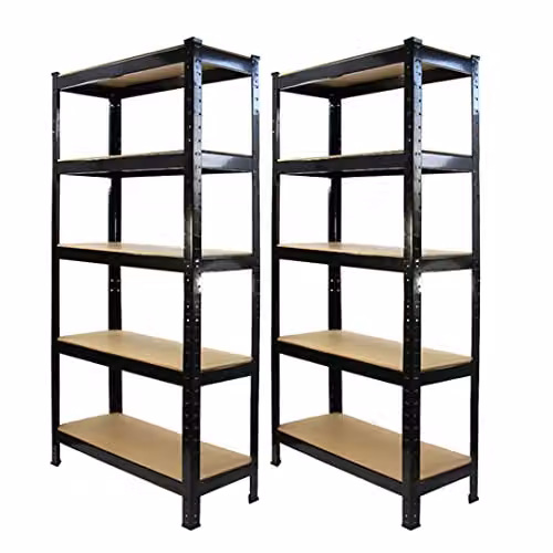 Monstershop T-Rax Heavy Duty 5 Tier Garage Storage Shelving Units, Blue/Black, W: 75 cm, D: 30 cm, H: 150 cm – 7