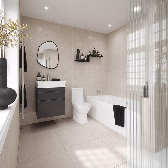 Johnson Tiles Dakota Matt Stone Look Porcelain Stoneware Floor and Wall Tile Sample - Pebble