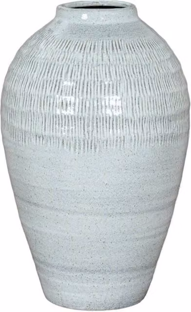 KDMD Kemi Medium Olpe Vase, White Ceramic Round Floral Display Piece – 1