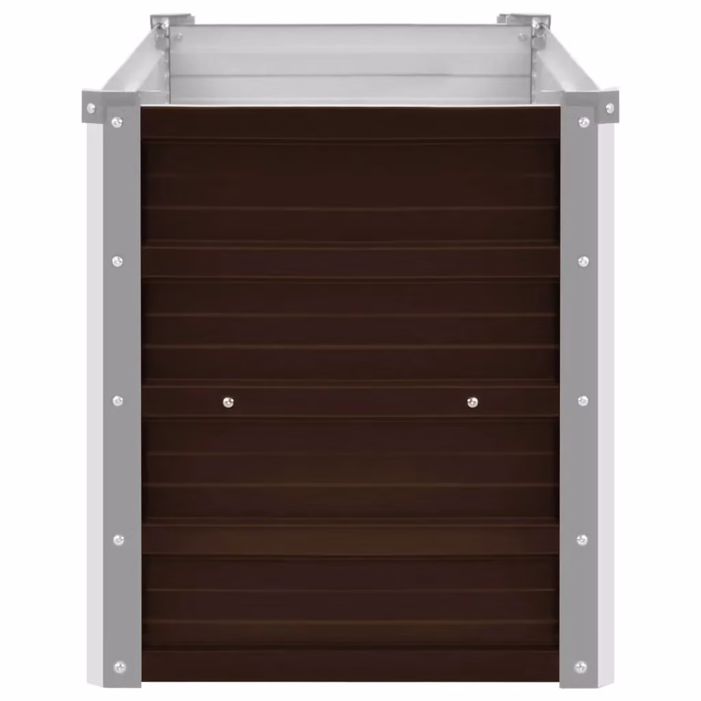 Berkfield Home Garden Brown Galvanised Steel Raised Bed W: 160 cm, D: 40 cm, H: 45 cm – 3
