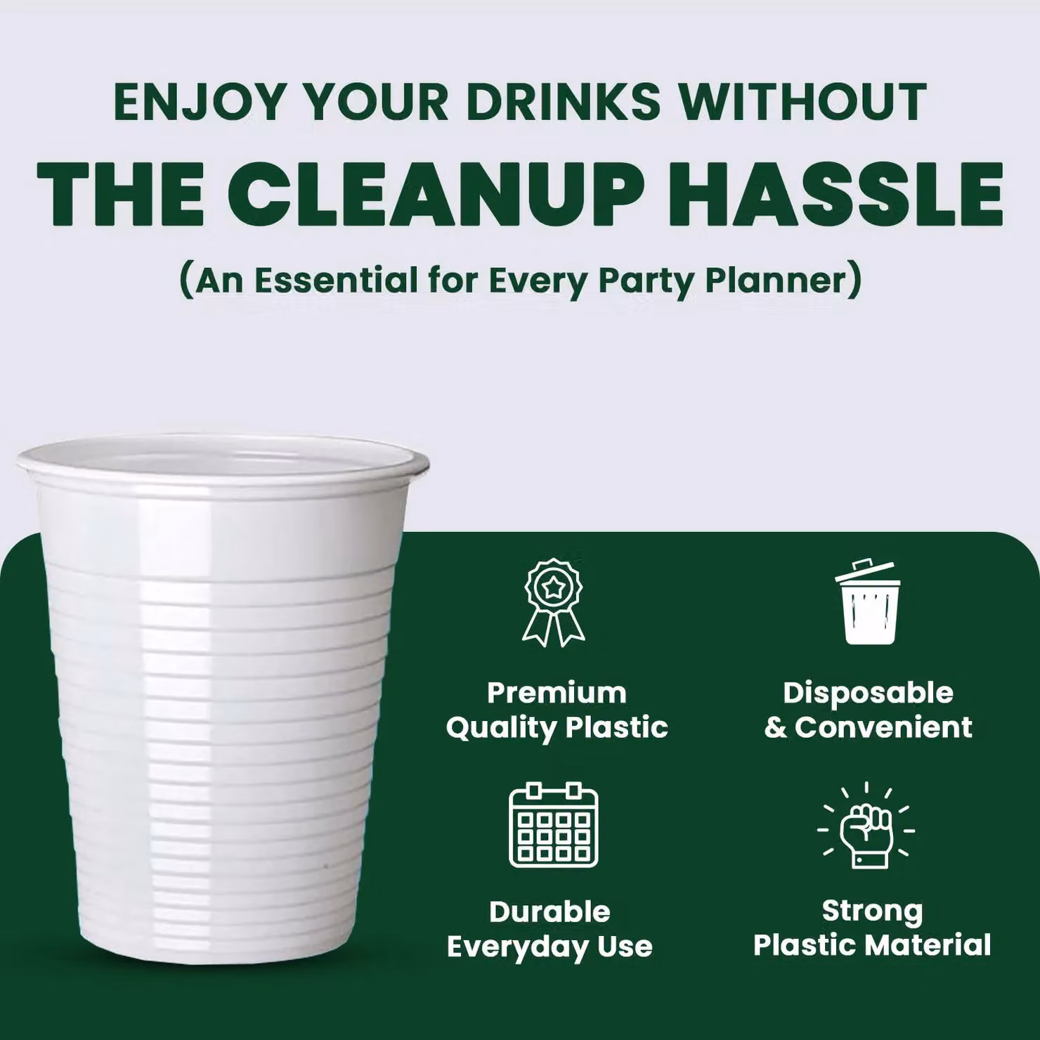ECONX White Plastic Disposable Drinking Tumblers, 200 ml, Pack of 3000 – 2