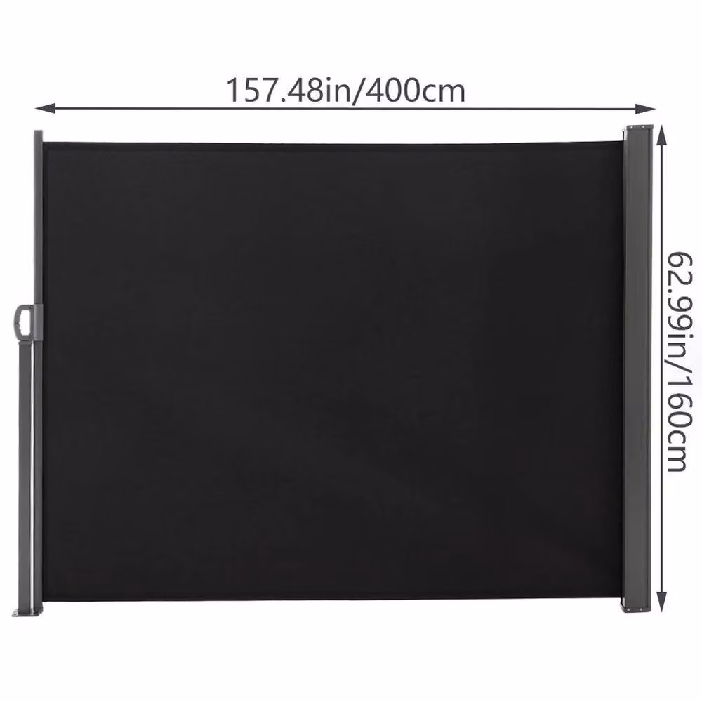 Kelvenix Single Sided Side Awning Windbreaker in Black, W/H: 400 x 160 cm – 2