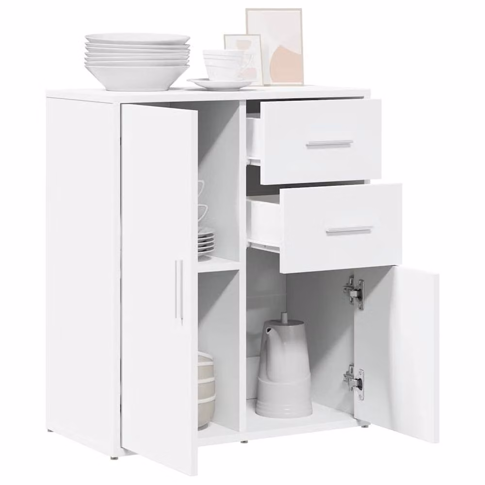 Berkfield Home White Modern Sideboard in Engineered Wood W/D/H: 60 x 31 x 70 cm – 2