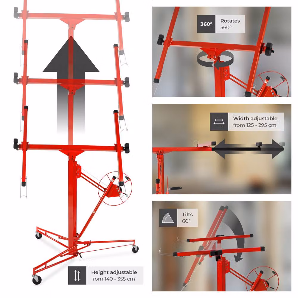 tectake Plasterboard Lifter in Red Metal – 4