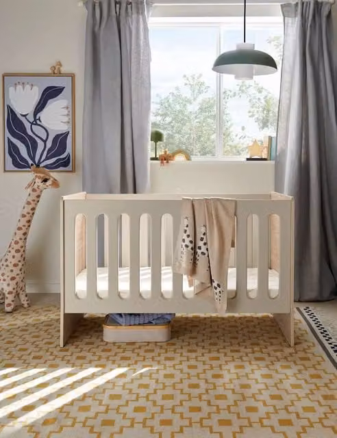 Mamas & Papas Vyne Modern Cot in Light Brown and Beige