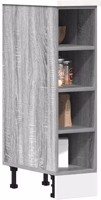 Berkfield Home Grey Sonoma Kitchen Base Unit with Hinged Doors and Internal Shelves, W: 44.5 cm, D: 20 cm, H: 81.5 cm