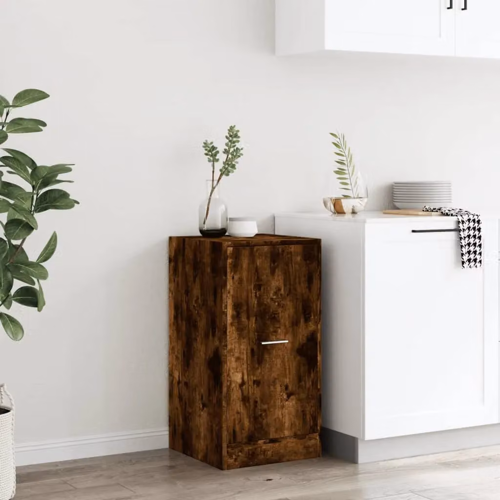 Berkfield Home Apothecary Cabinet in Smoked Oak Brown, W: 40 cm, D: 41 cm, H: 77.5 cm – 3