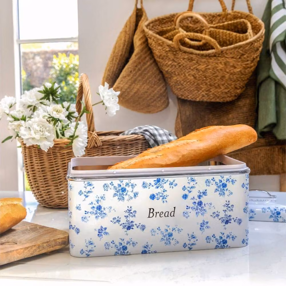 VQ Laura Ashley Floral Metal Bread Bin and Canisters in White and Multicolour – 4