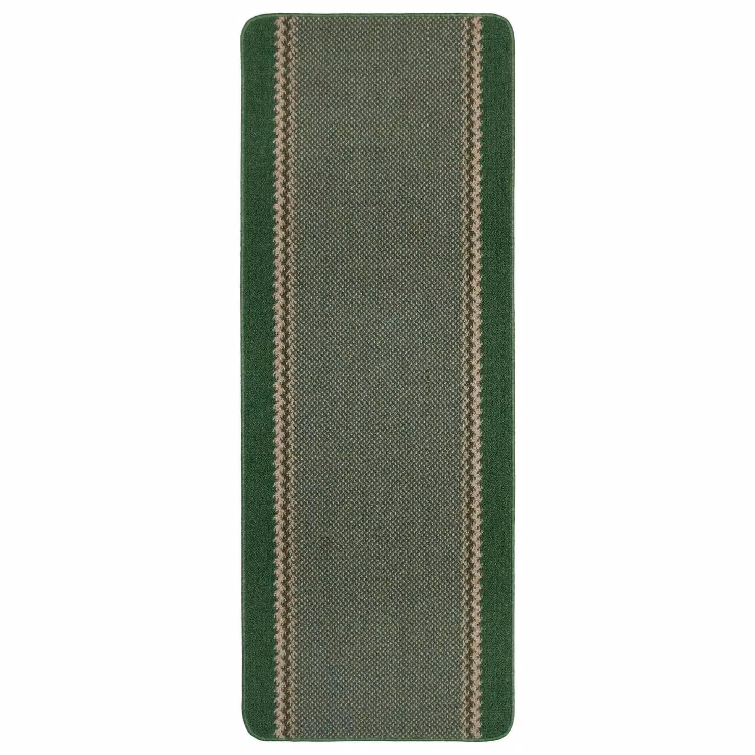THE RUGS Green Bordered Design Machine Washable Non-Slip Polypropylene Floor Mat, W/D: 80 x 50 cm – 6