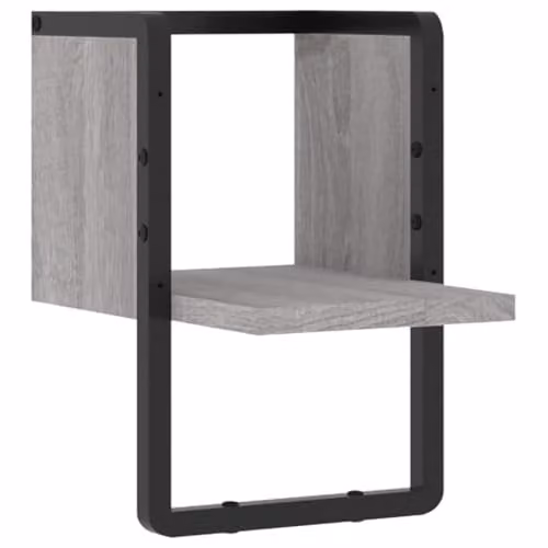 vidaXL Wall Shelf with Hanging Rod in Grey Sonoma, W/D/H: 20 x 25 x 30 cm – 1
