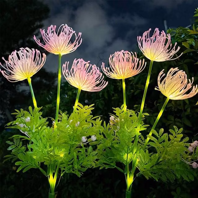 Leaper Equinox Solar Outdoor Flower Landscape Lights in Pink with Stainless Steel – 1