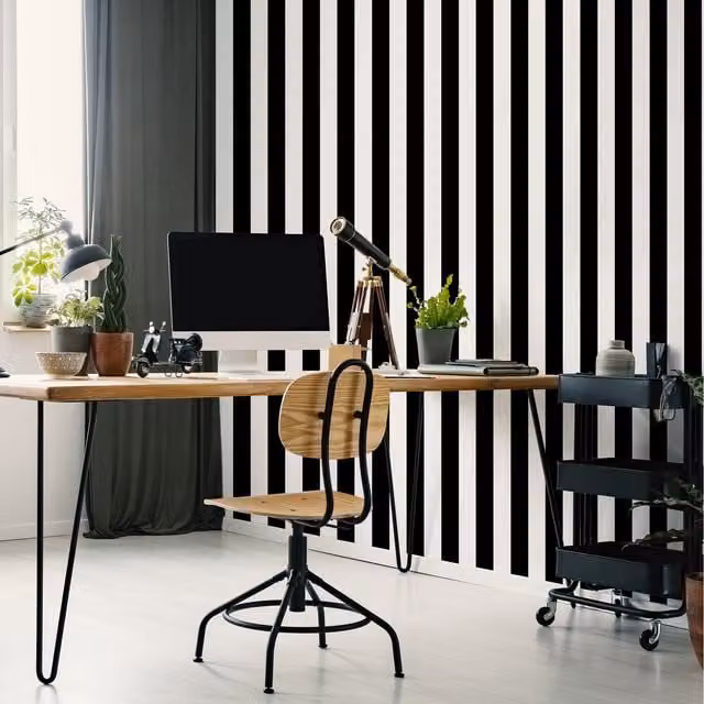 Superfresco Easy Modern Abstract Striped Wallpaper in Black