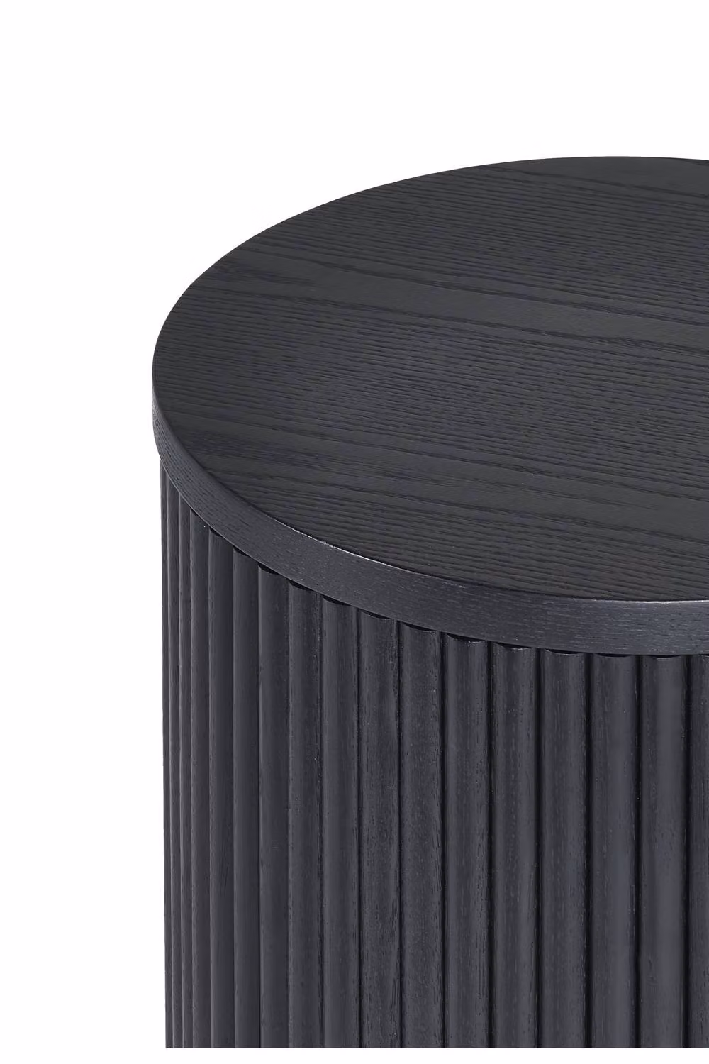 Julian Bowen Louis Black Ash Fluted Round Side Table with Door, W/D/H: 33 x 33 x 45.5 cm – 7