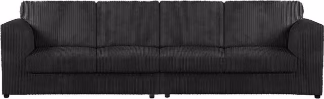 Luxor Living 4 Seater Jumbo Cord Fabric Sofa in Black – 1