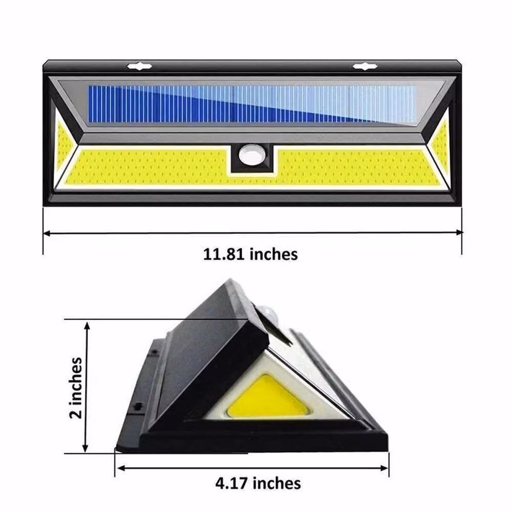 SPETLEK 190 COB LED Solar Wall Light with Motion Sensor in Black – 4