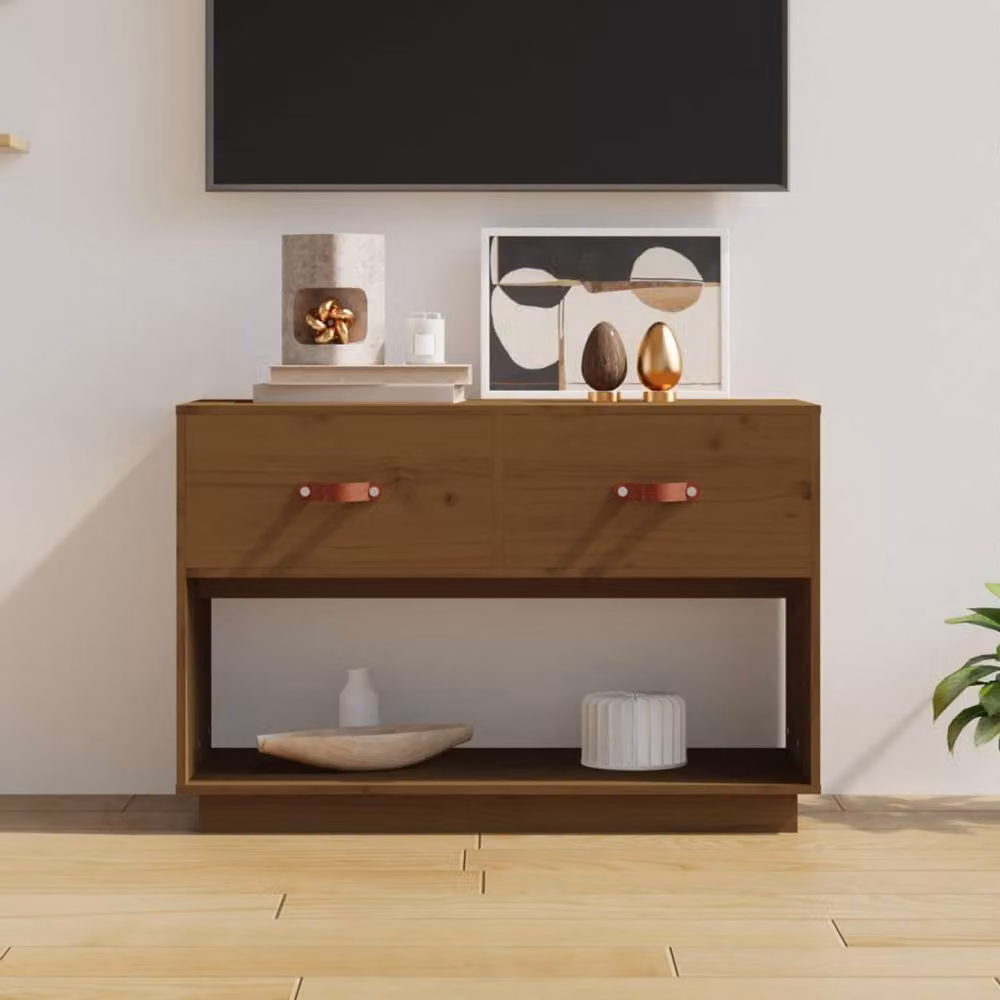 Berkfield Home Honey Brown Solid Wood Pine TV Cabinet W/D/H: 90 x 40 x 60 cm – 2