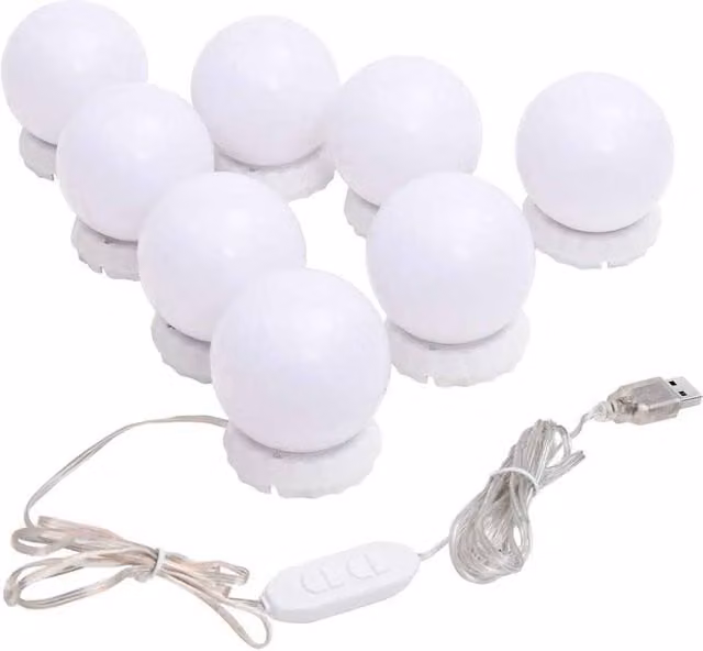 Berkfield Home Mirror Light with 8 LED Bulbs in Warm and Cold White